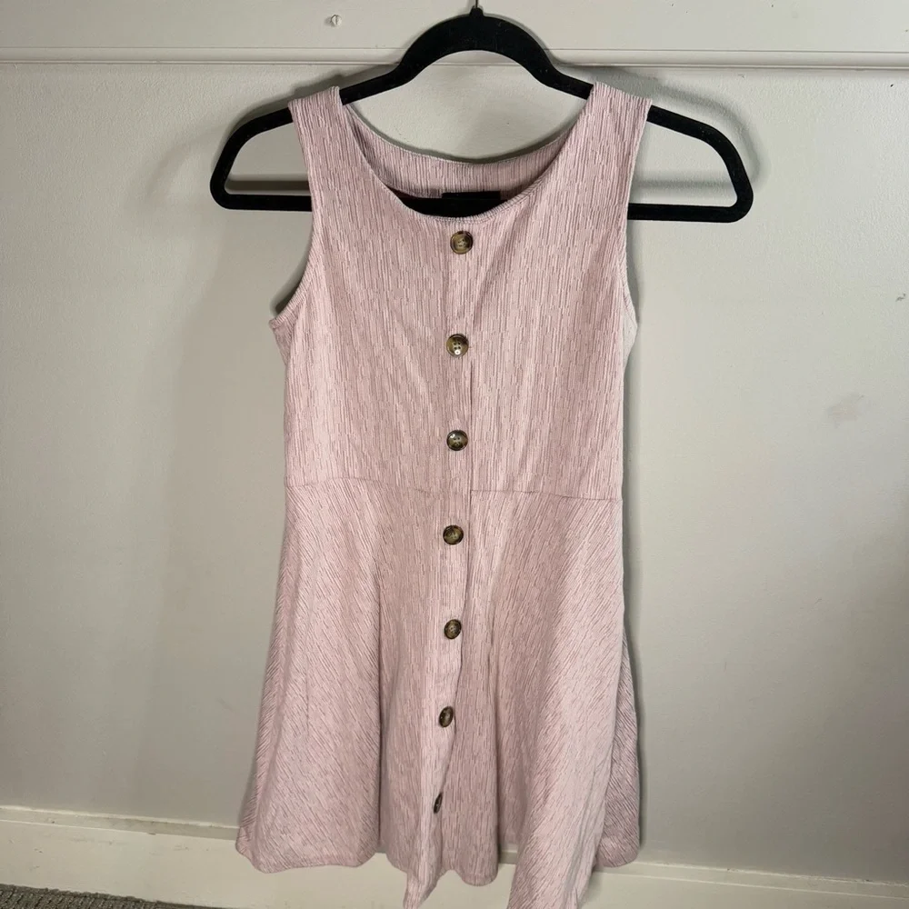 iZ Byer Girls Pink Dress Brown Buttons